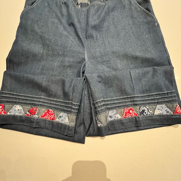 Vintage Koret City Blues Capri Pants Women's Small Quilt Patch Pull On Pants - Picture 3 of 14